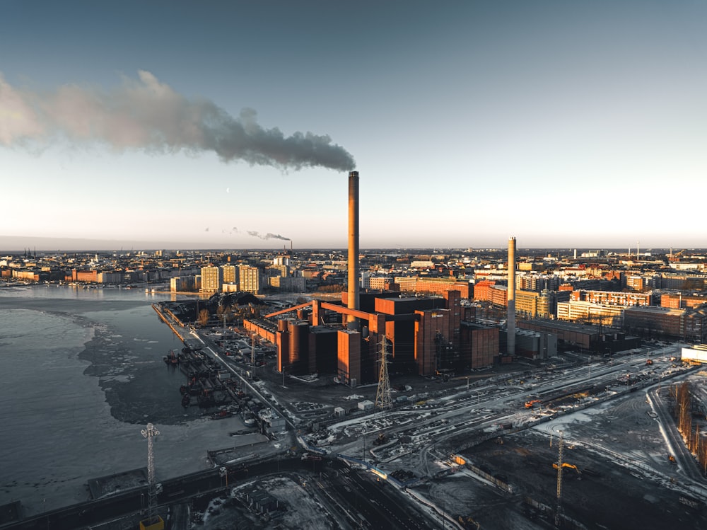 a factory with smoke coming out of it