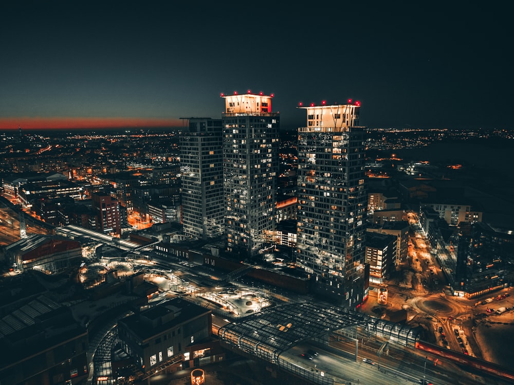 a city at night