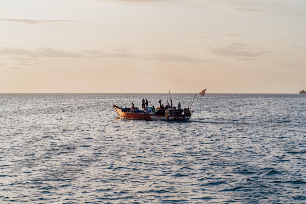 a boat sailing on the sea