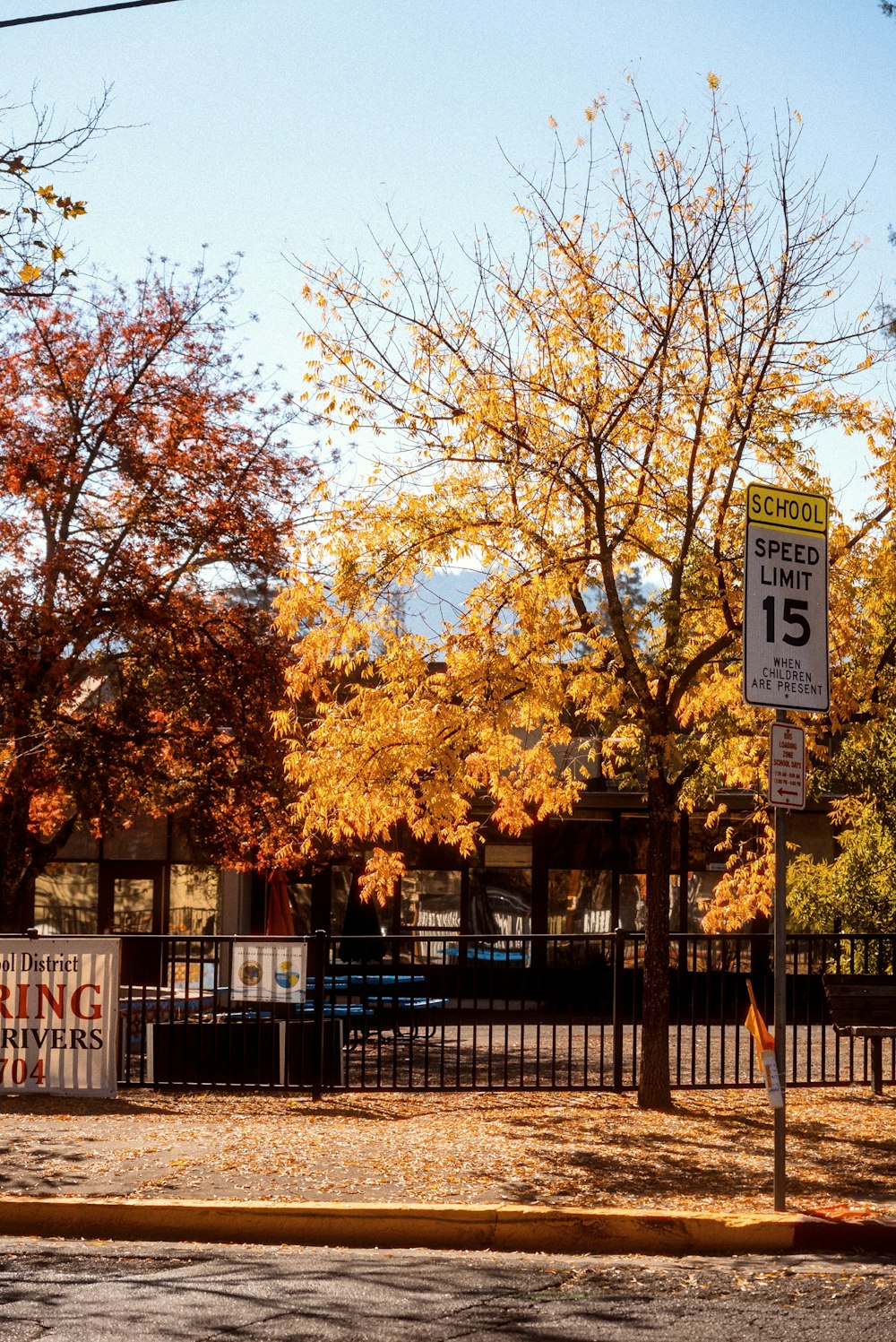 a sign on the street