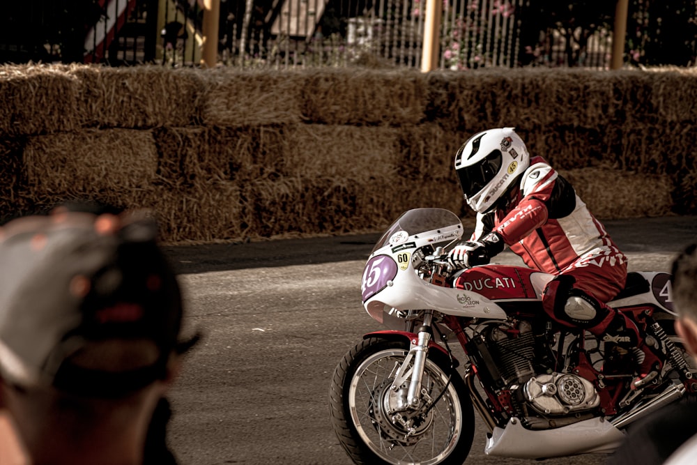 a man riding a motorcycle