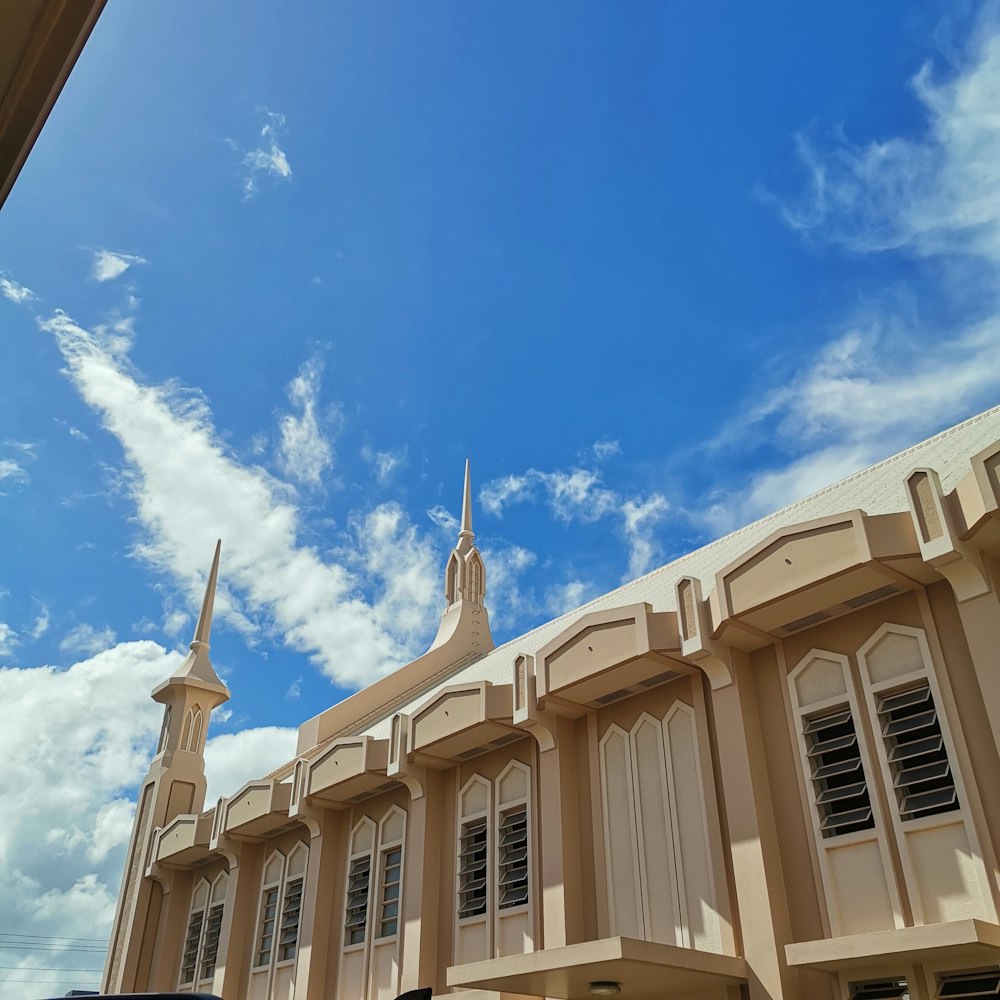 a building with towers