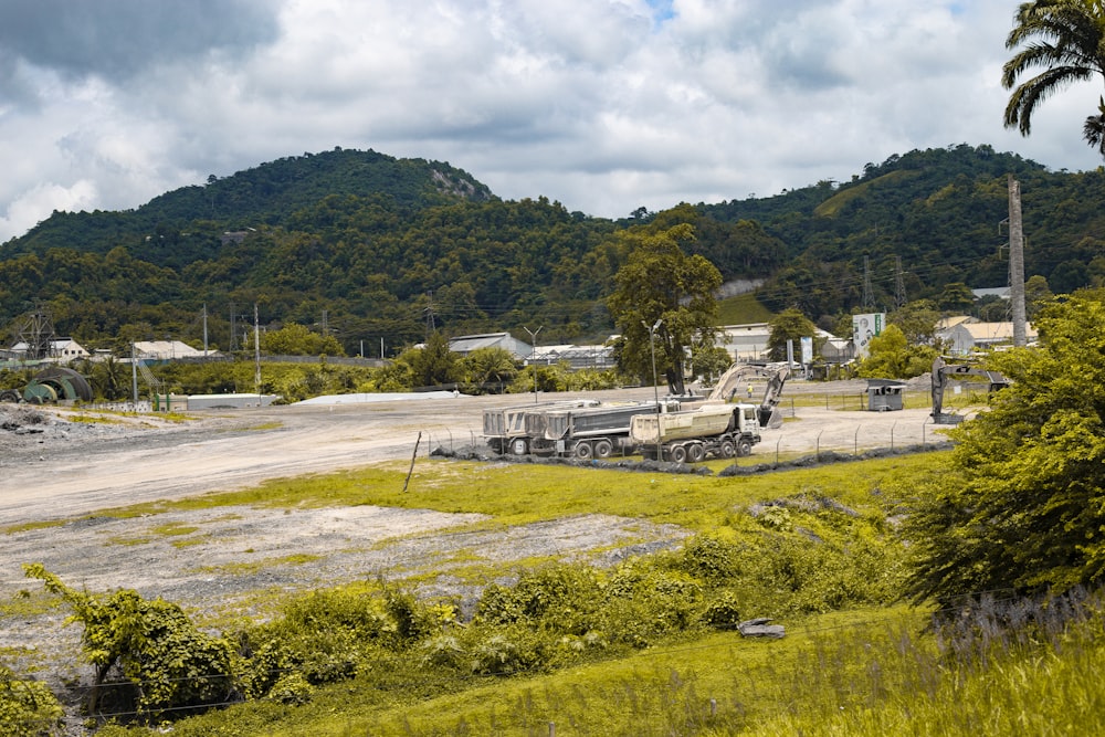 a large building in a field