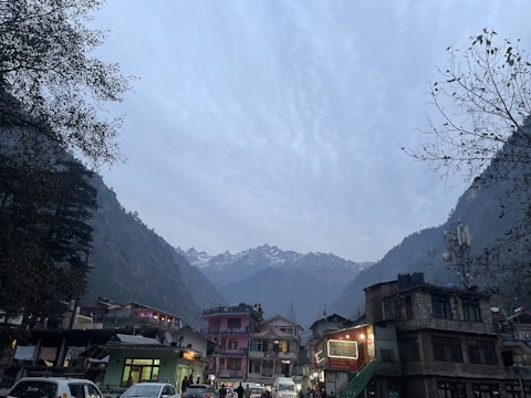 a city with mountains in the background