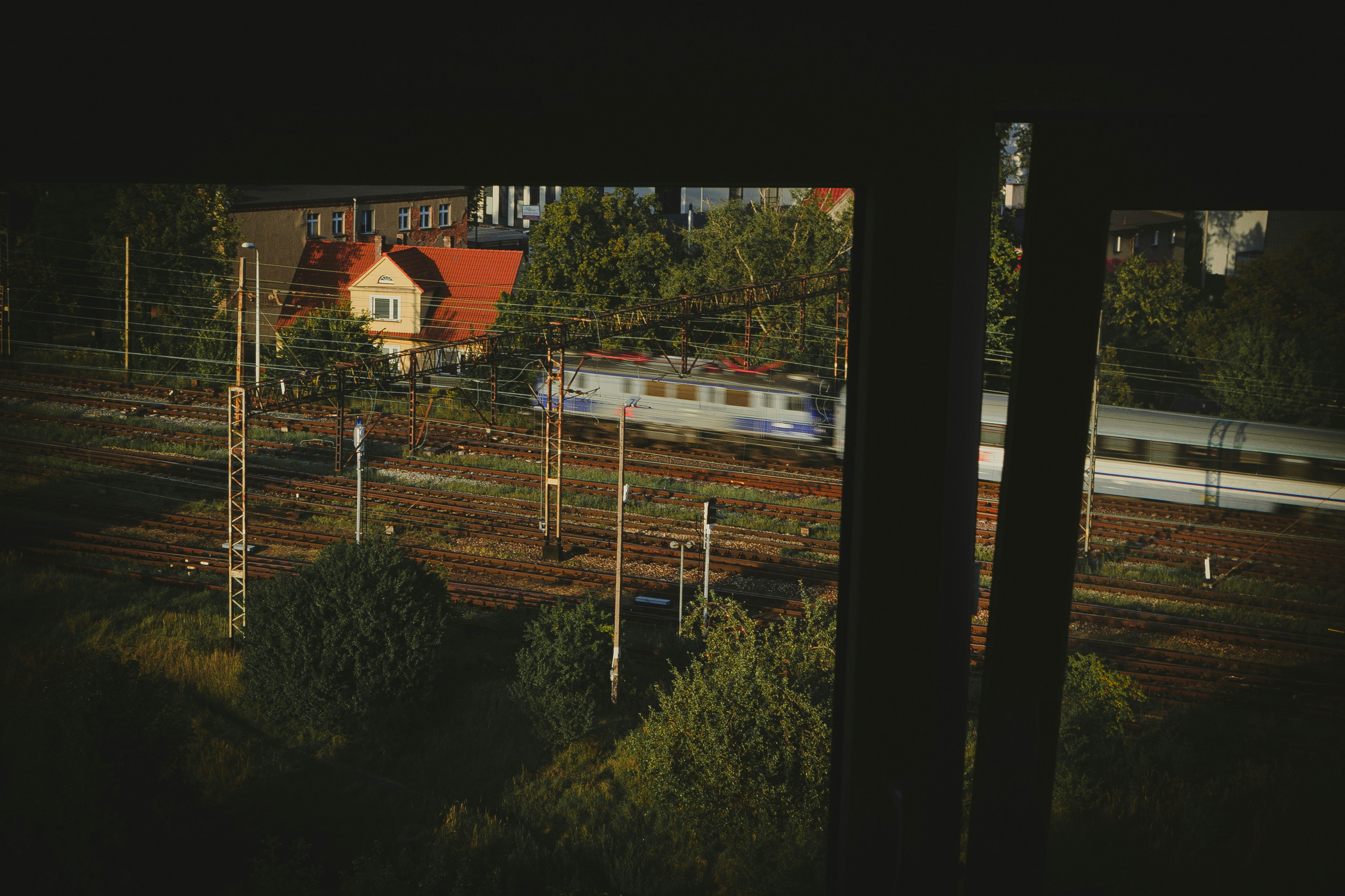 a train on the railway tracks