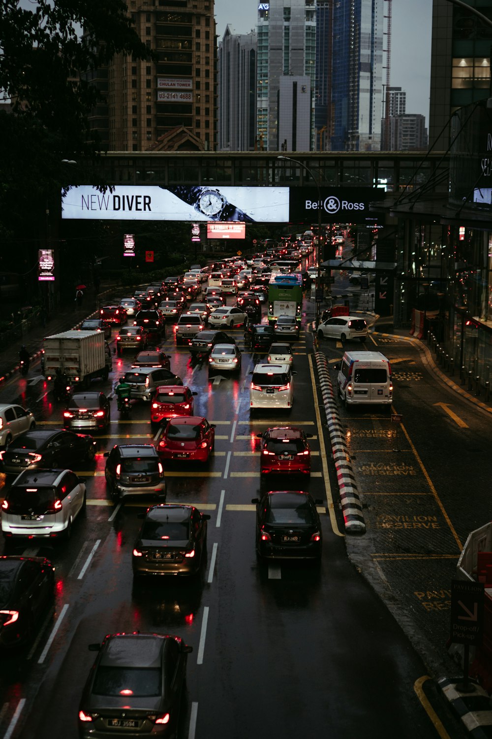 a busy street with cars