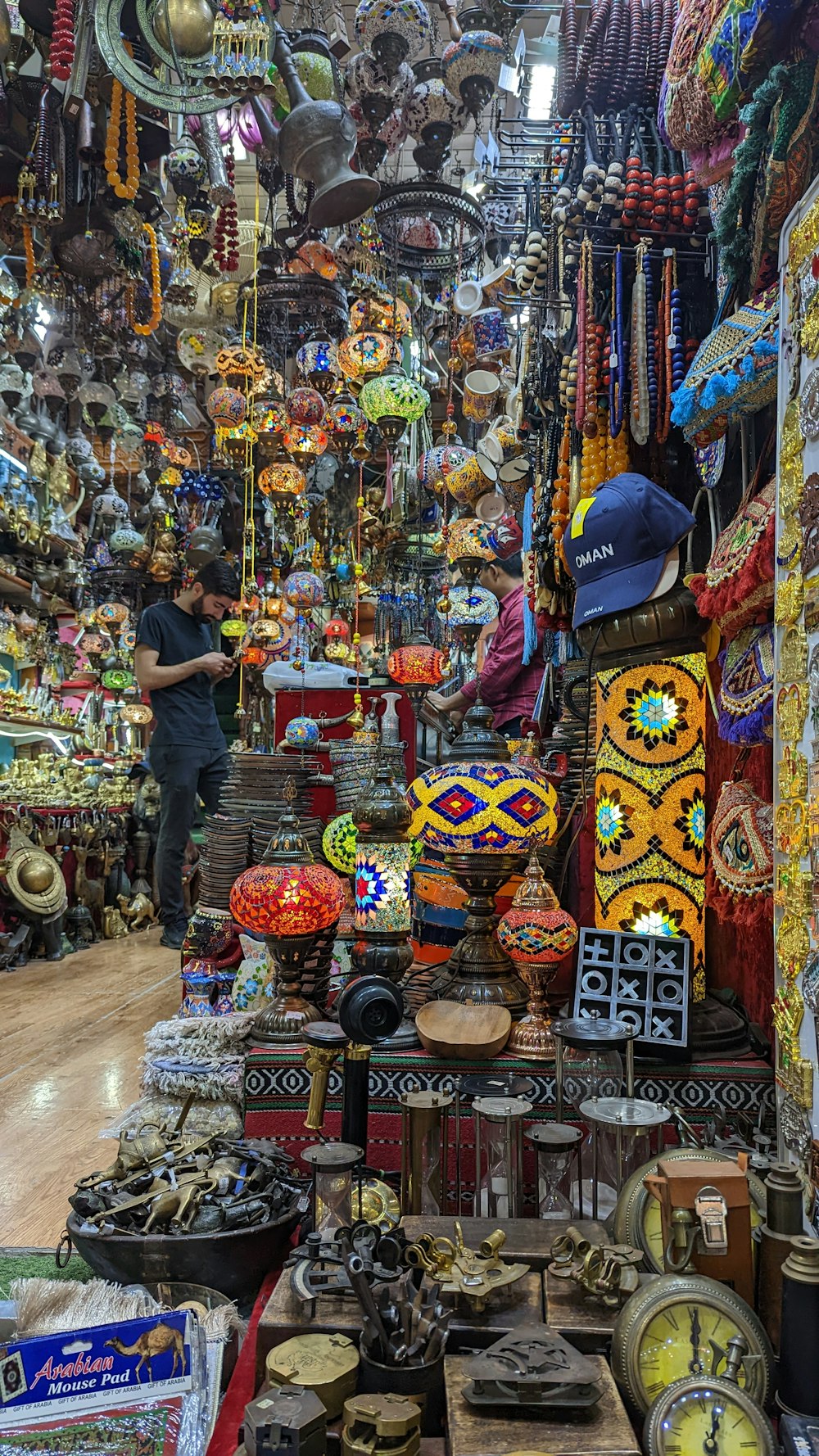 a person standing in a shop