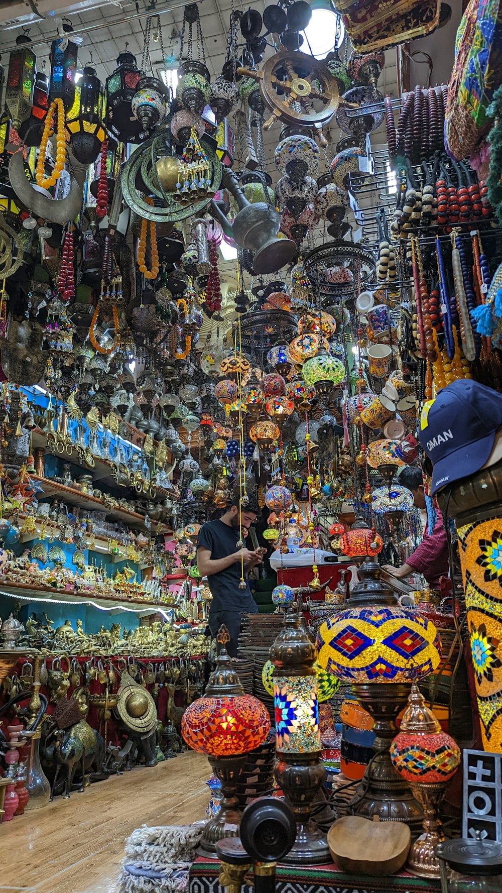 a person standing in a shop