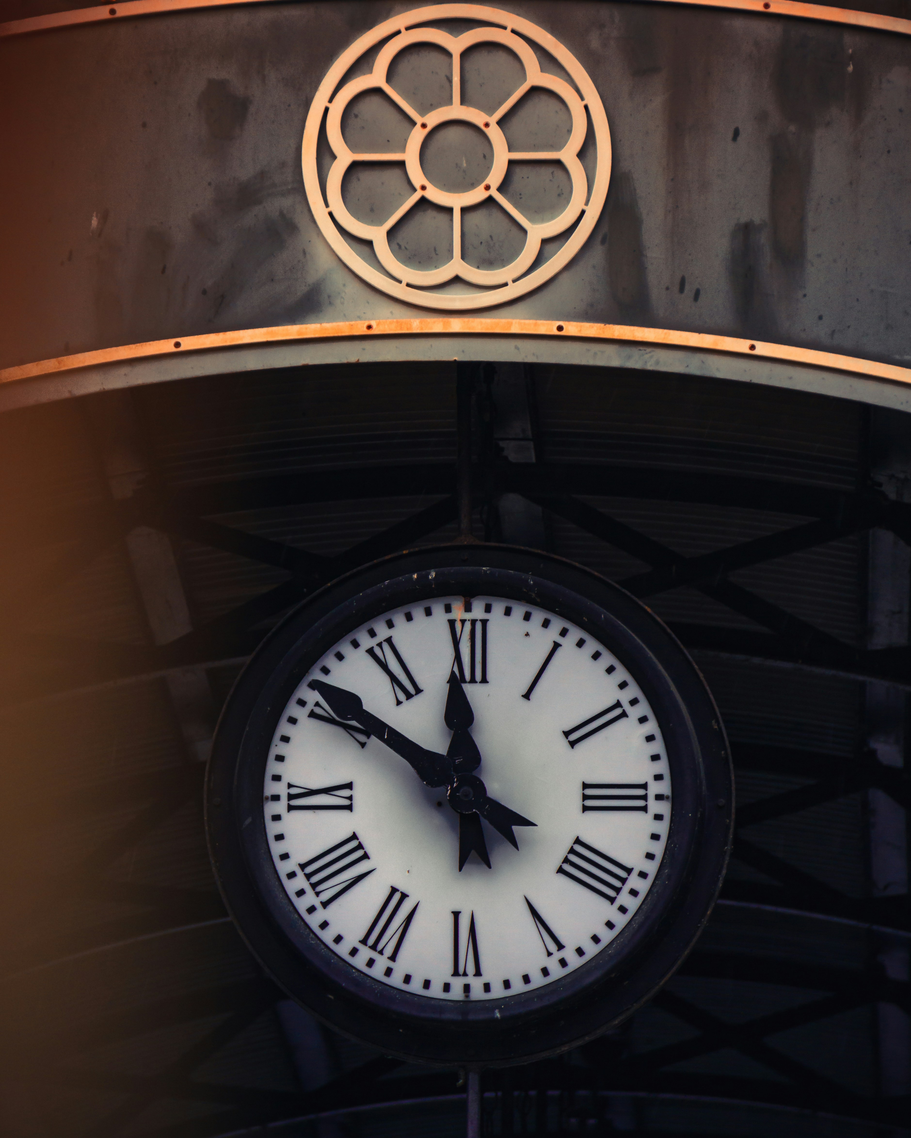 A large clock on the side of a building