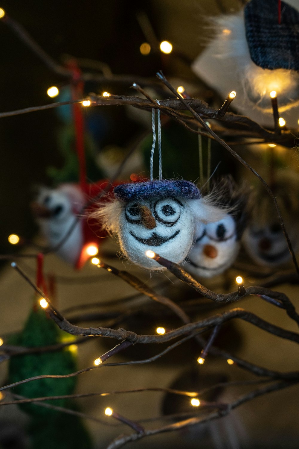 a tree with lights and ornaments