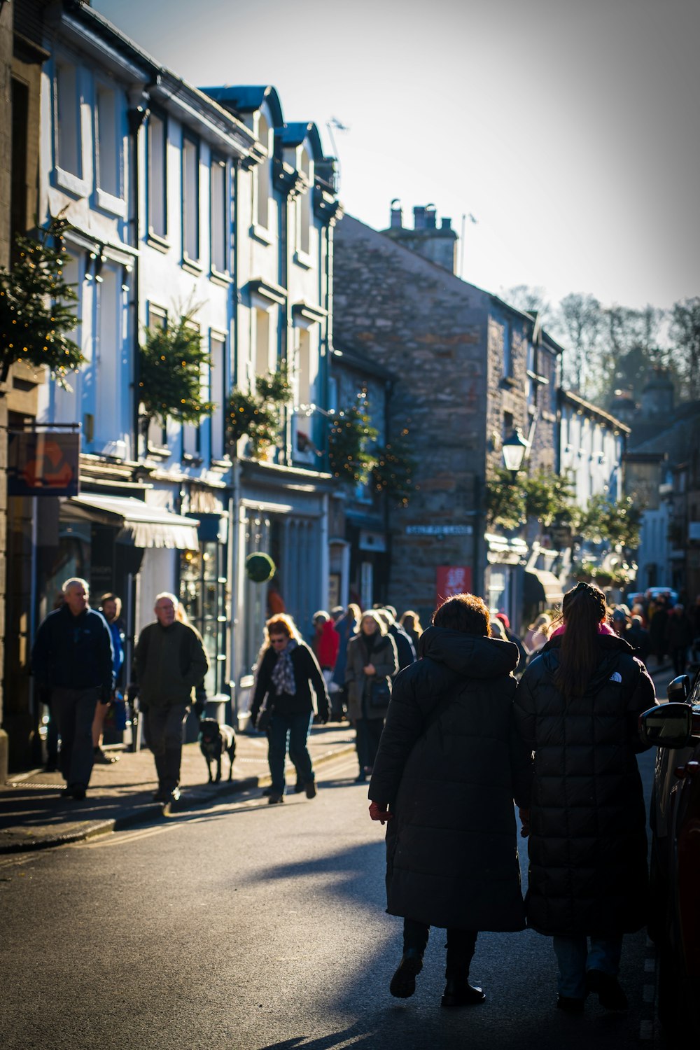 people walking on a street