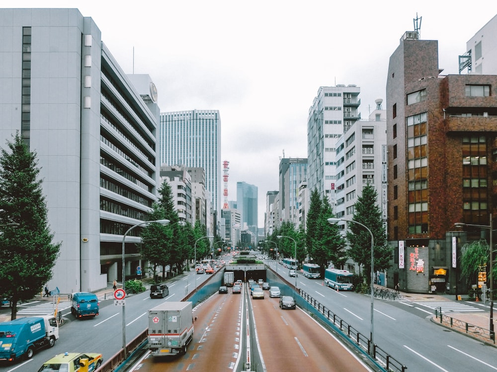 a busy street in a city