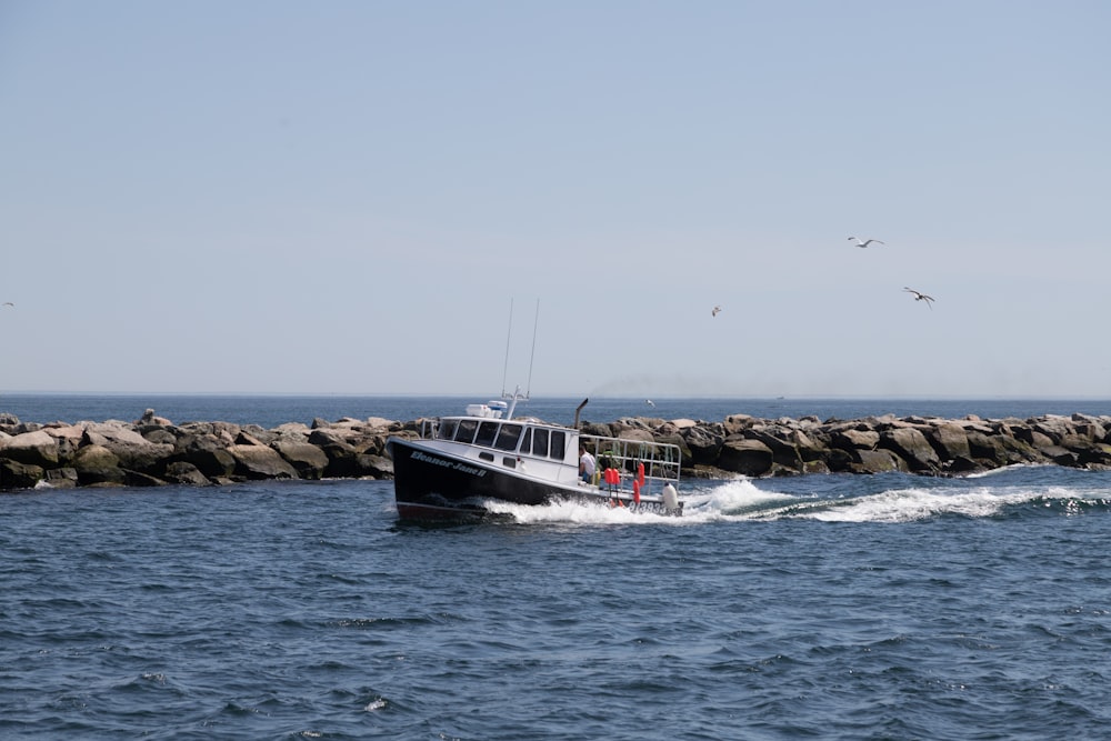 a boat sailing in the sea