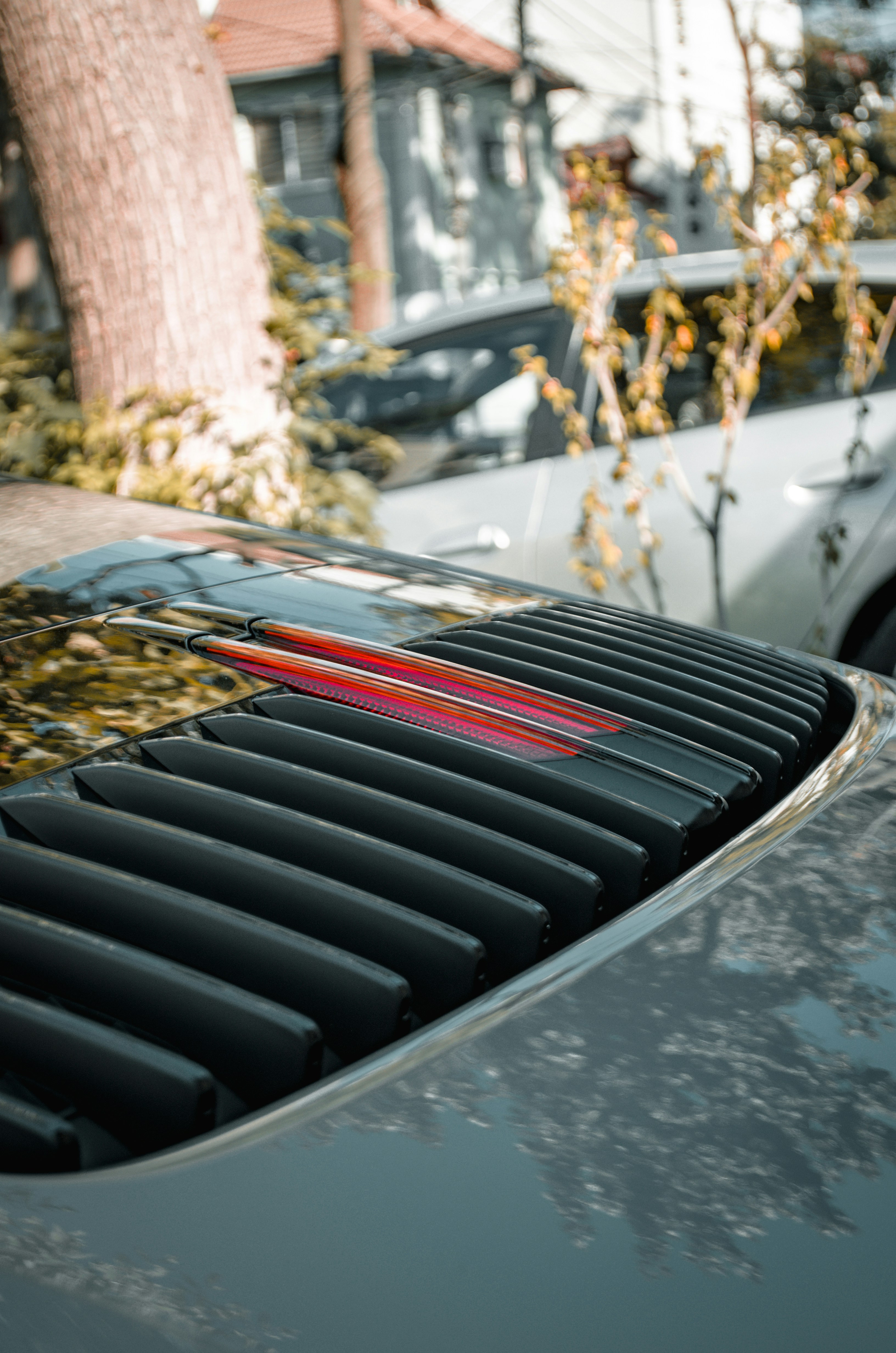 a car parked on the side of a road