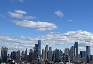 City skyline viewed from above during a clear sunny day.