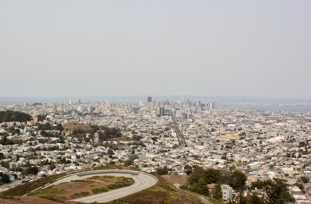 a city with a large park in the middle