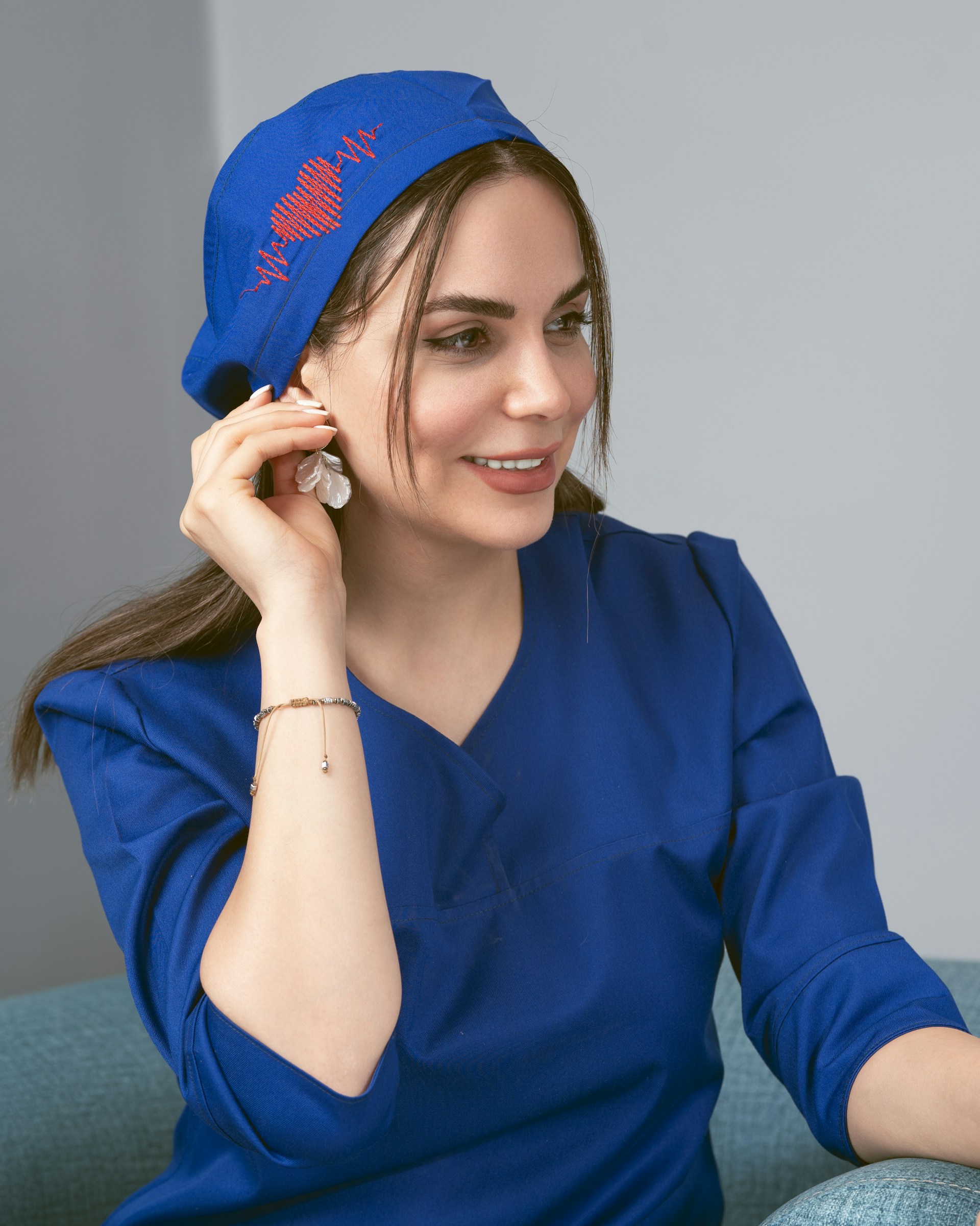 a person in a blue shirt