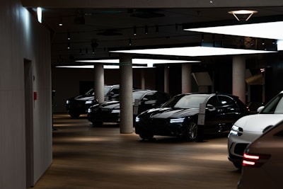 a parking garage with cars