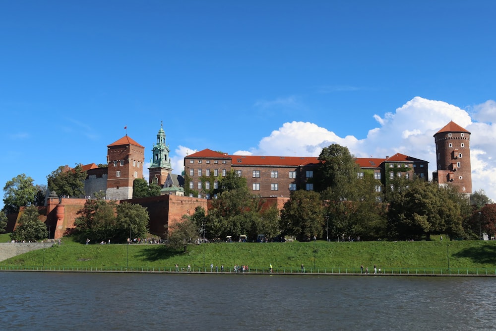 a large building with a tower