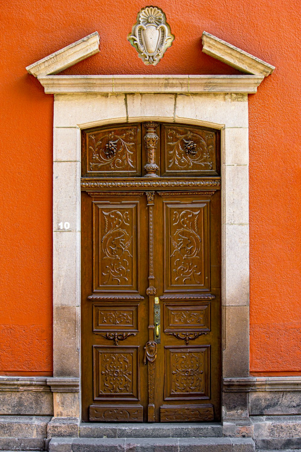 a large wooden door