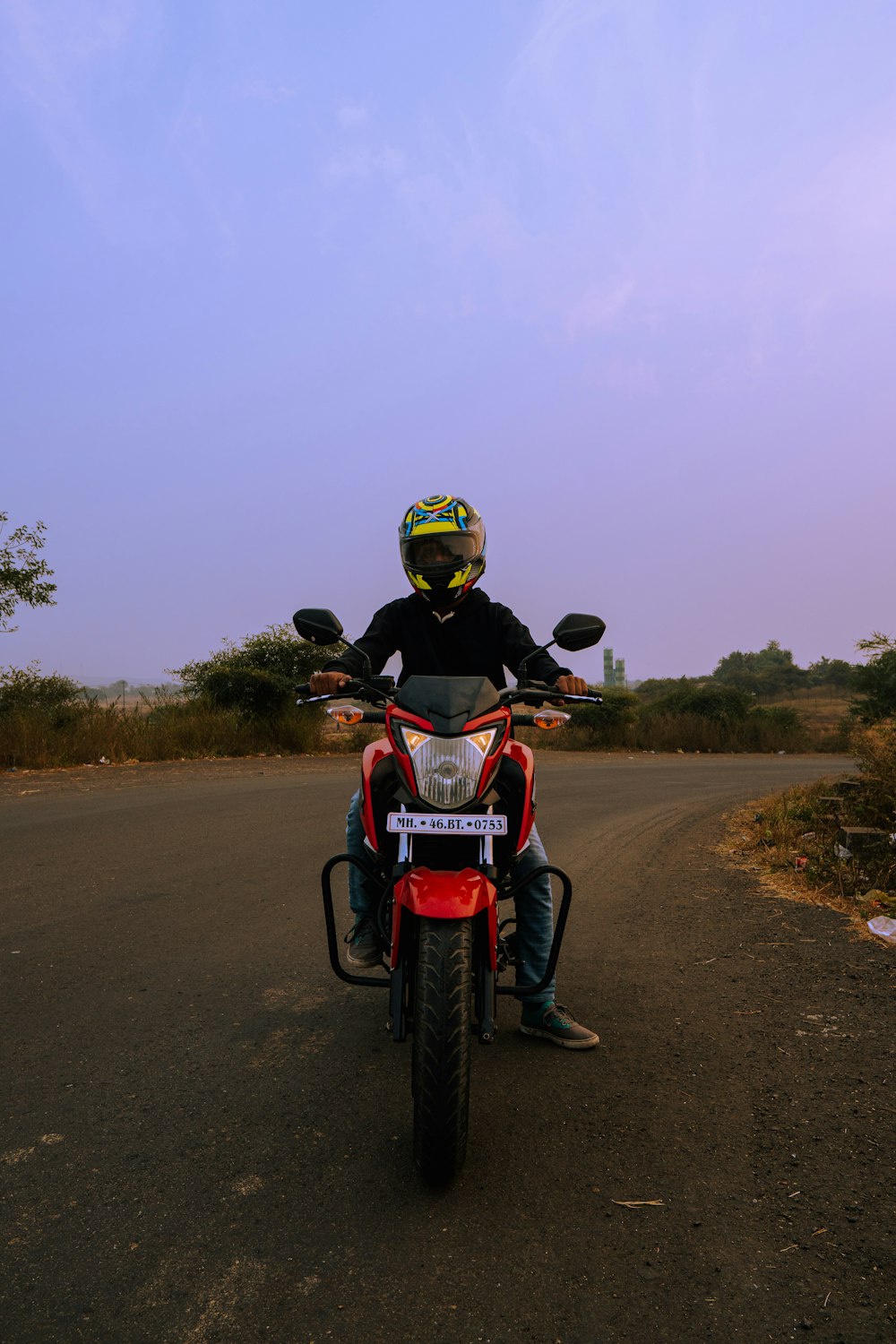 a man on a motorcycle