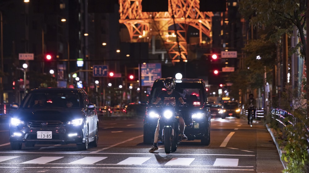 a motorcycle on the street