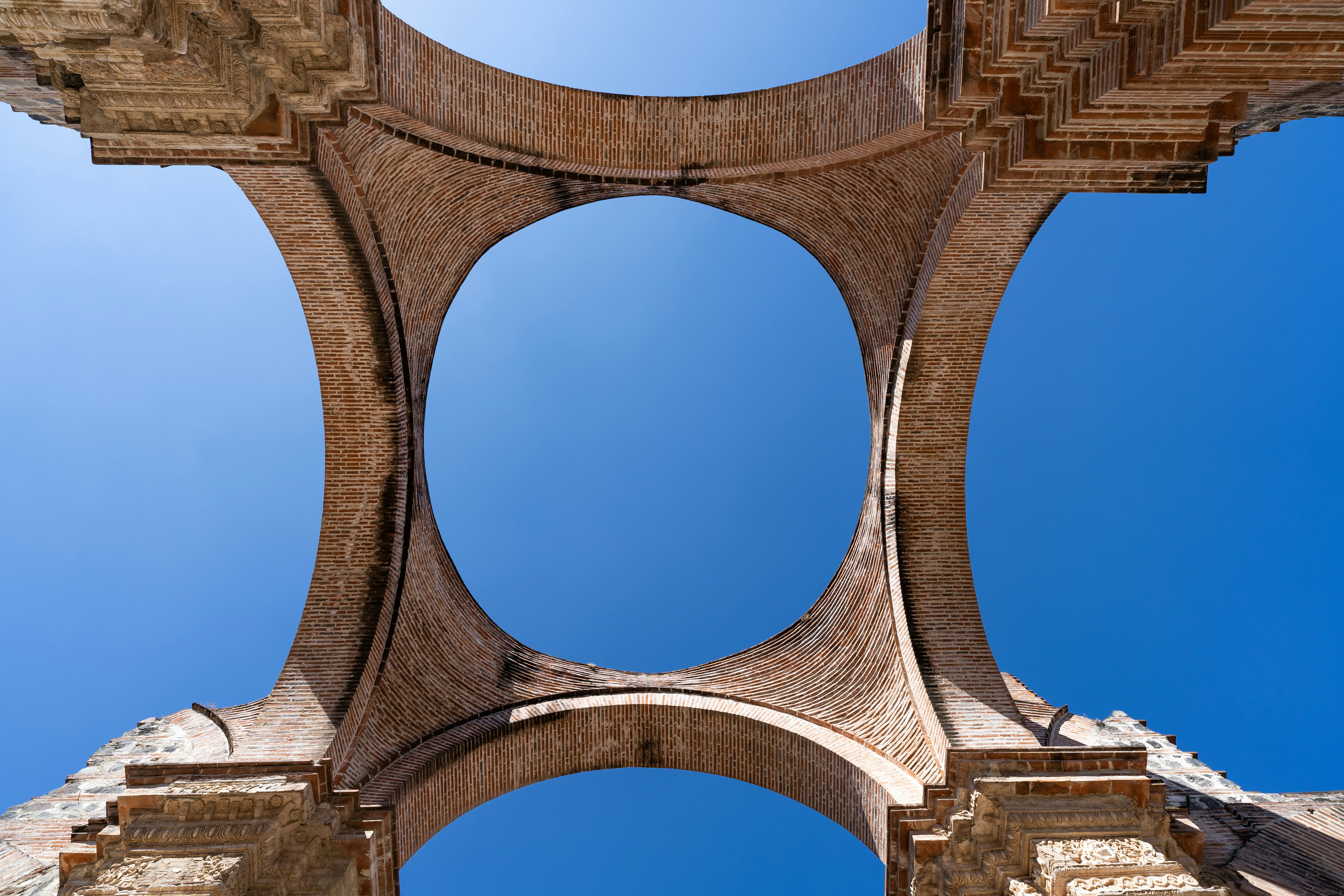 a large stone archway, 