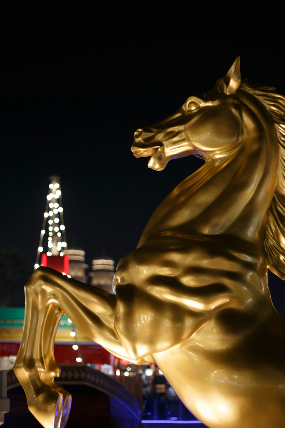 a golden dragon statue