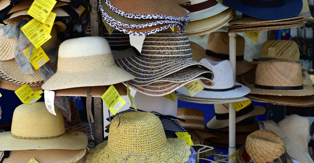 a variety of hats for sale