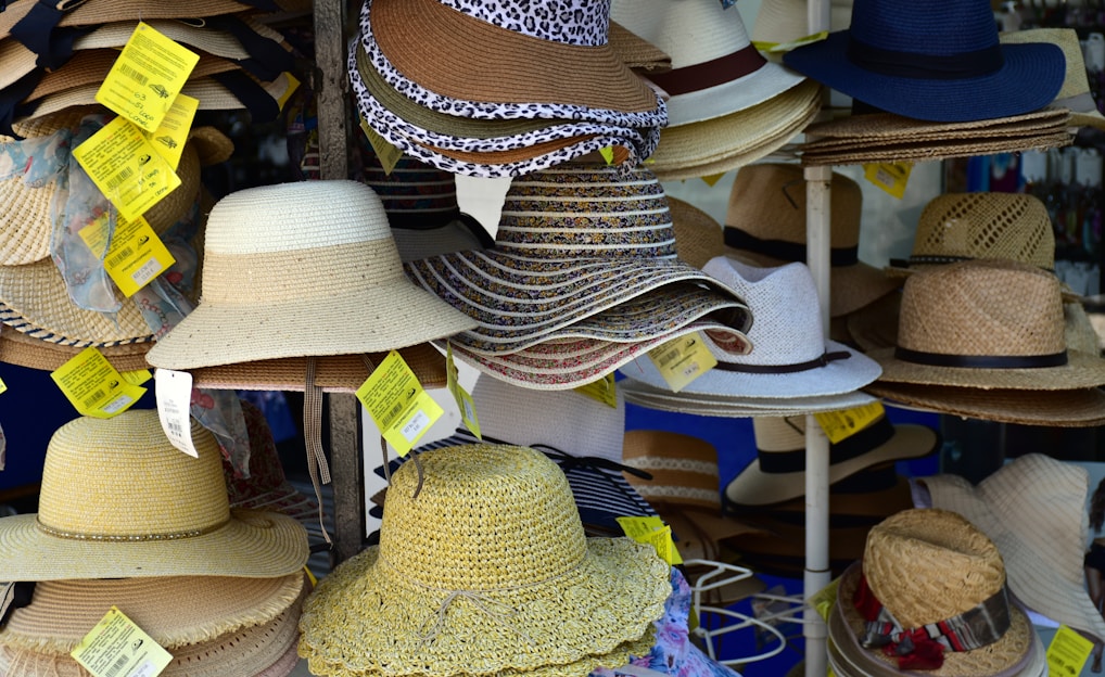 a variety of hats for sale