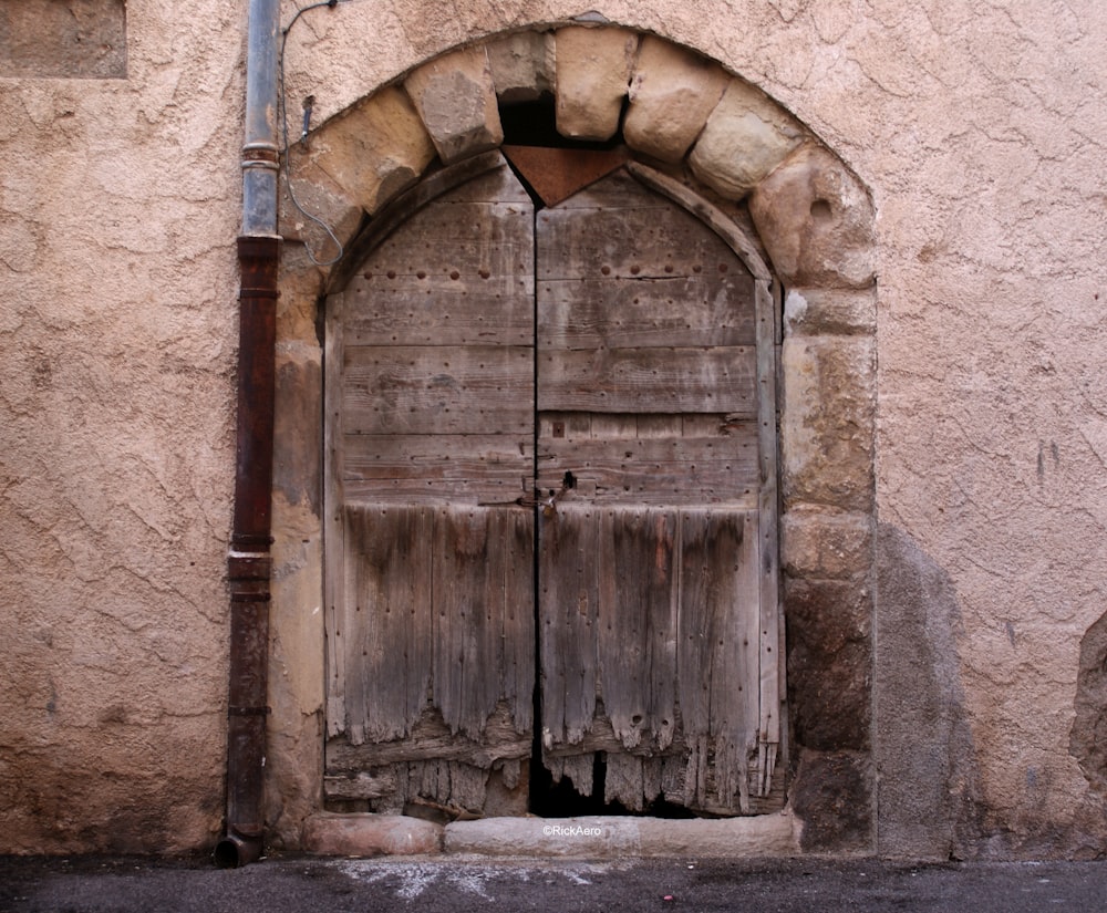 a door in a stone building