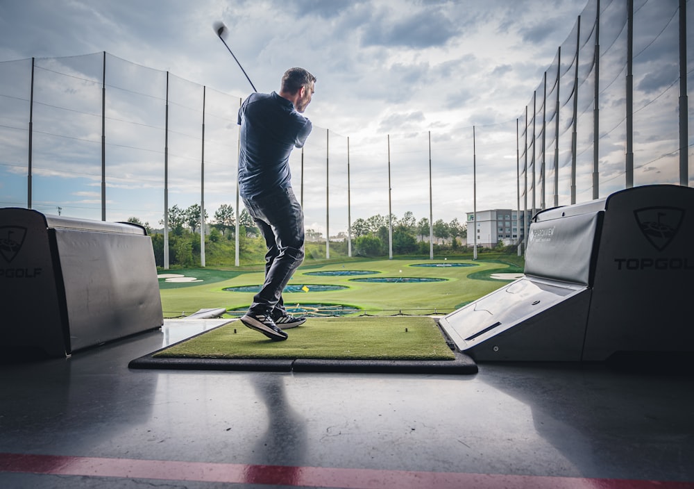 a man playing golf