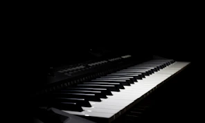a piano keyboard with a black background