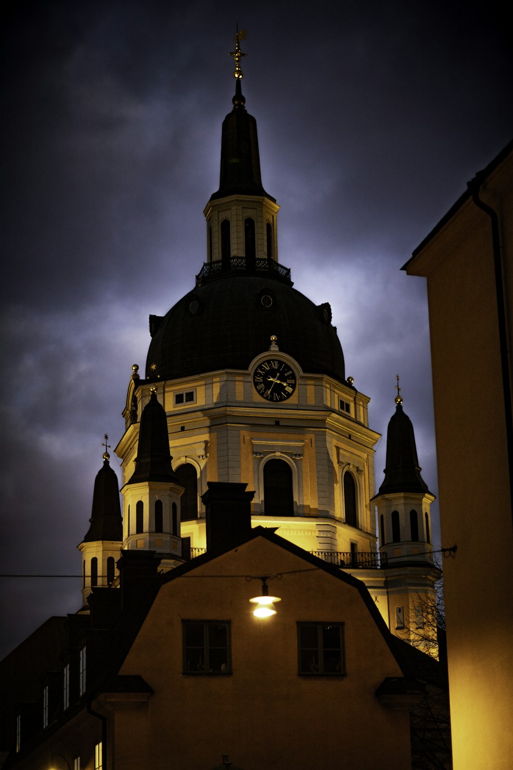 a clock on a tower