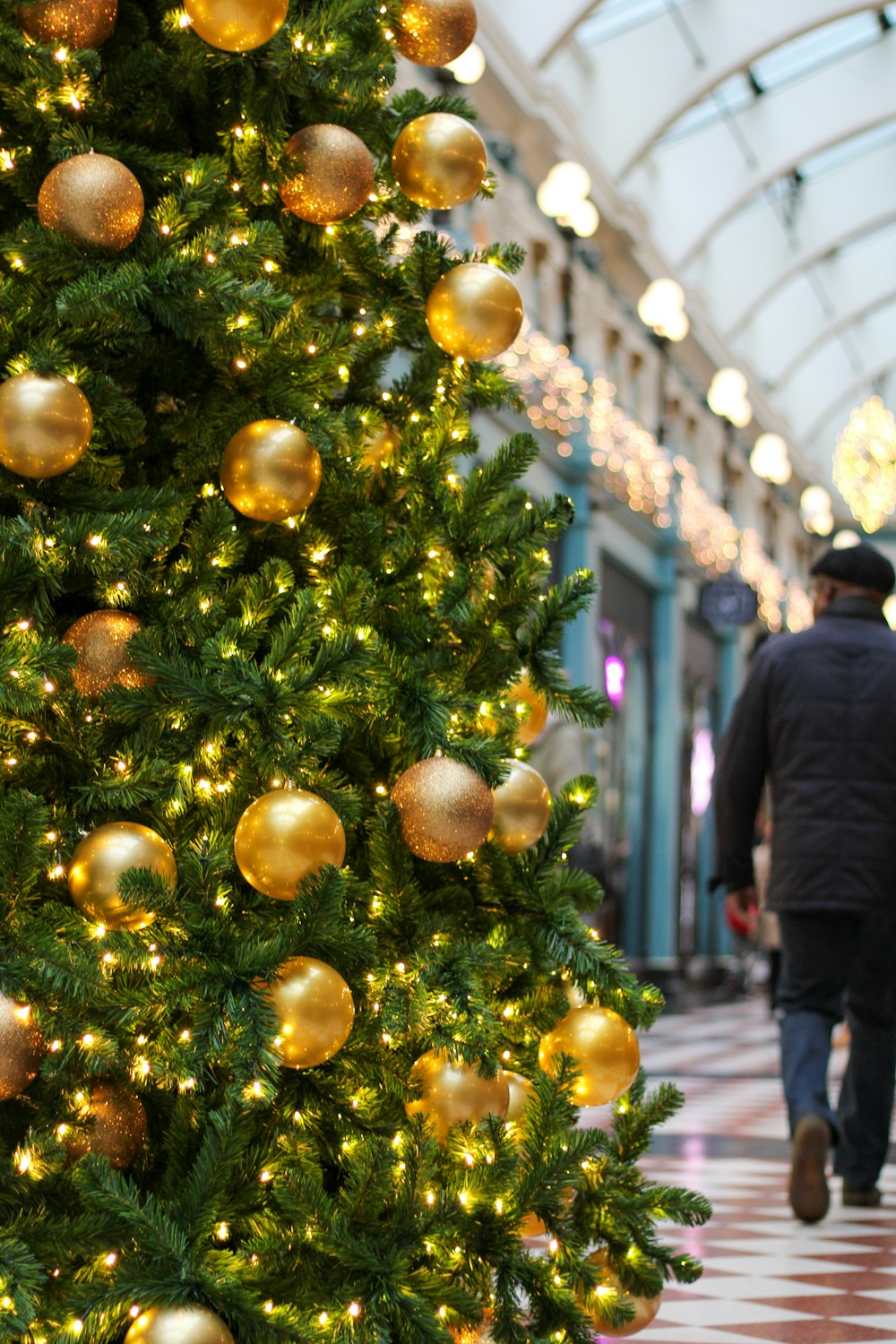 a tree with lights and ornaments