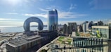 A scenic view of a city reflecting modern life.