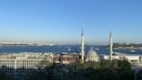 A picturesque view of the Bosphorus with boats sailing.