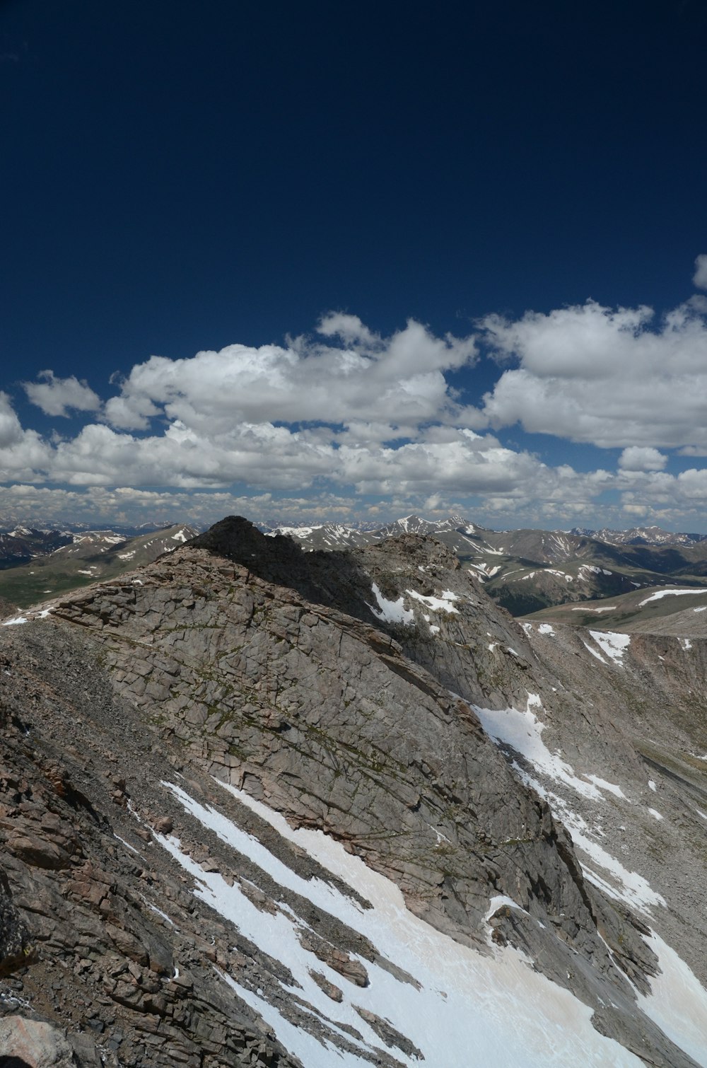 a mountain with snow