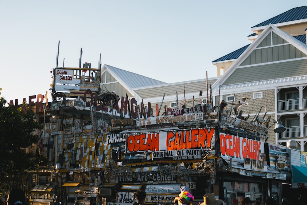 a large crowd of people outside a building