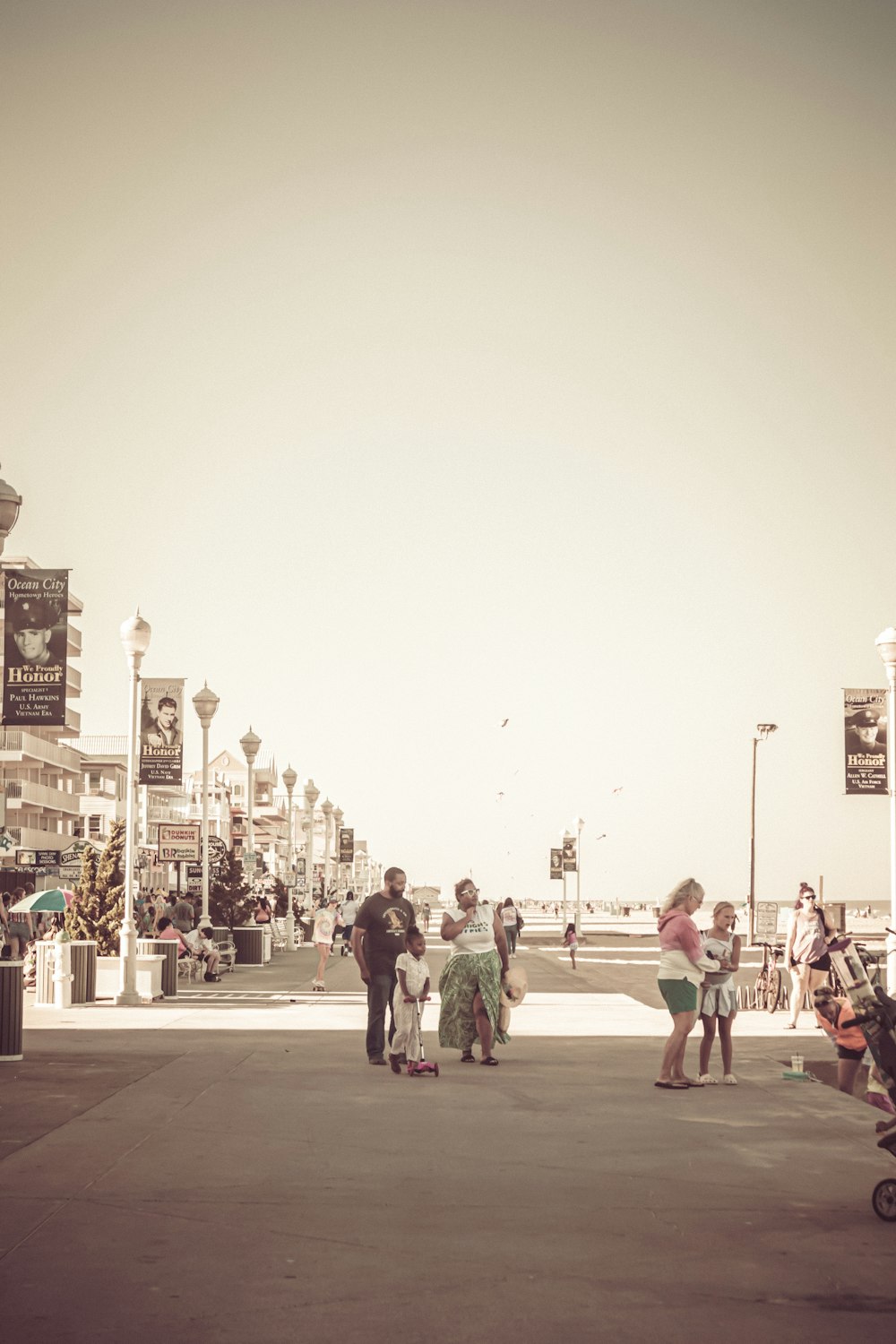 people walking on a street