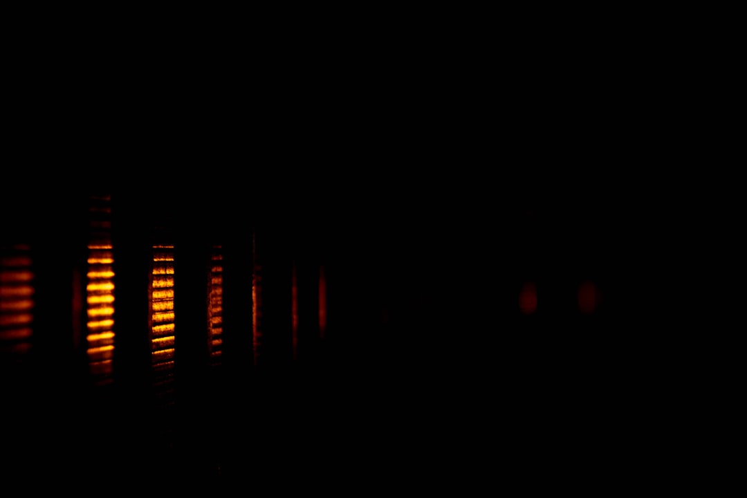 a group of lights in the dark,