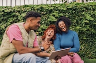 a group of people laughing