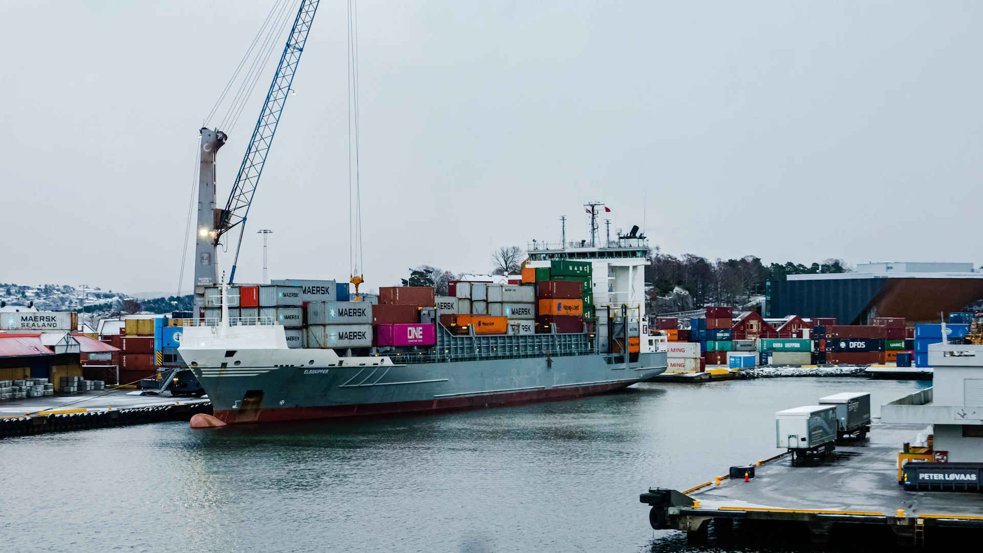 a large ship in a harbor