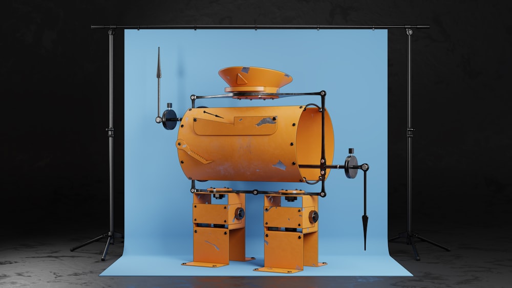 a large yellow and orange machine