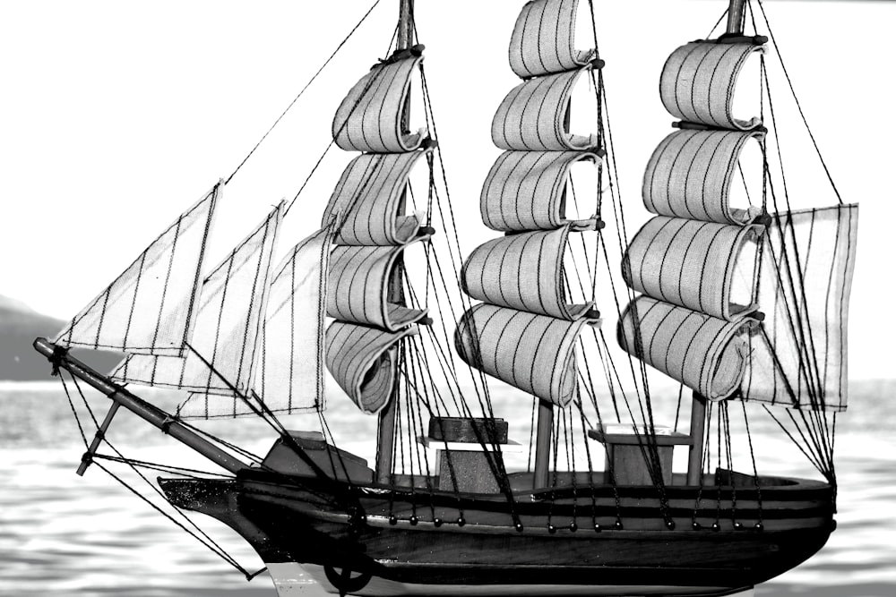 a large ship with many masts