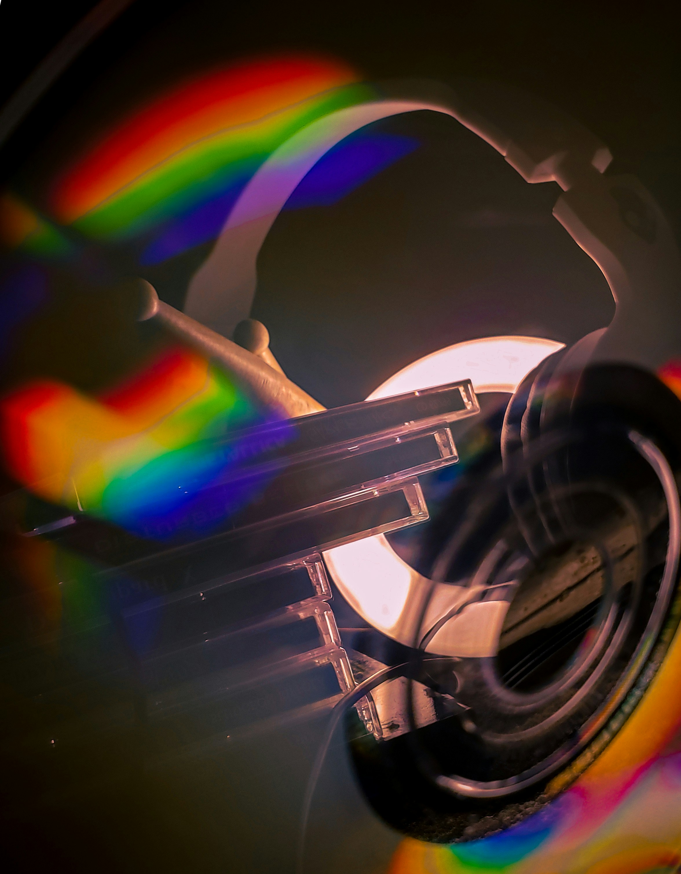 a close-up of a rainbow