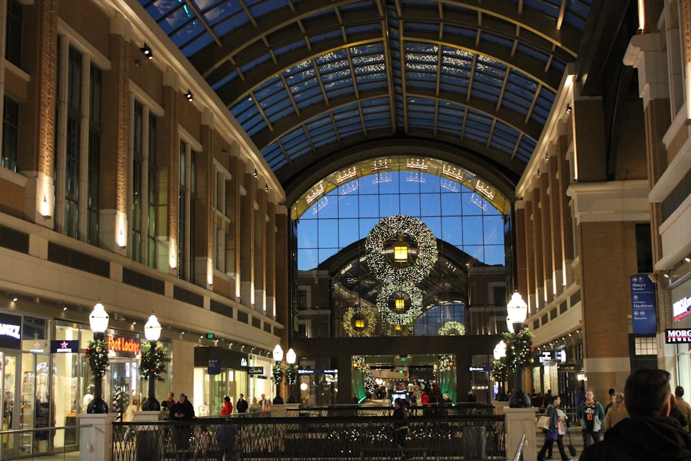 a large building with a glass ceiling