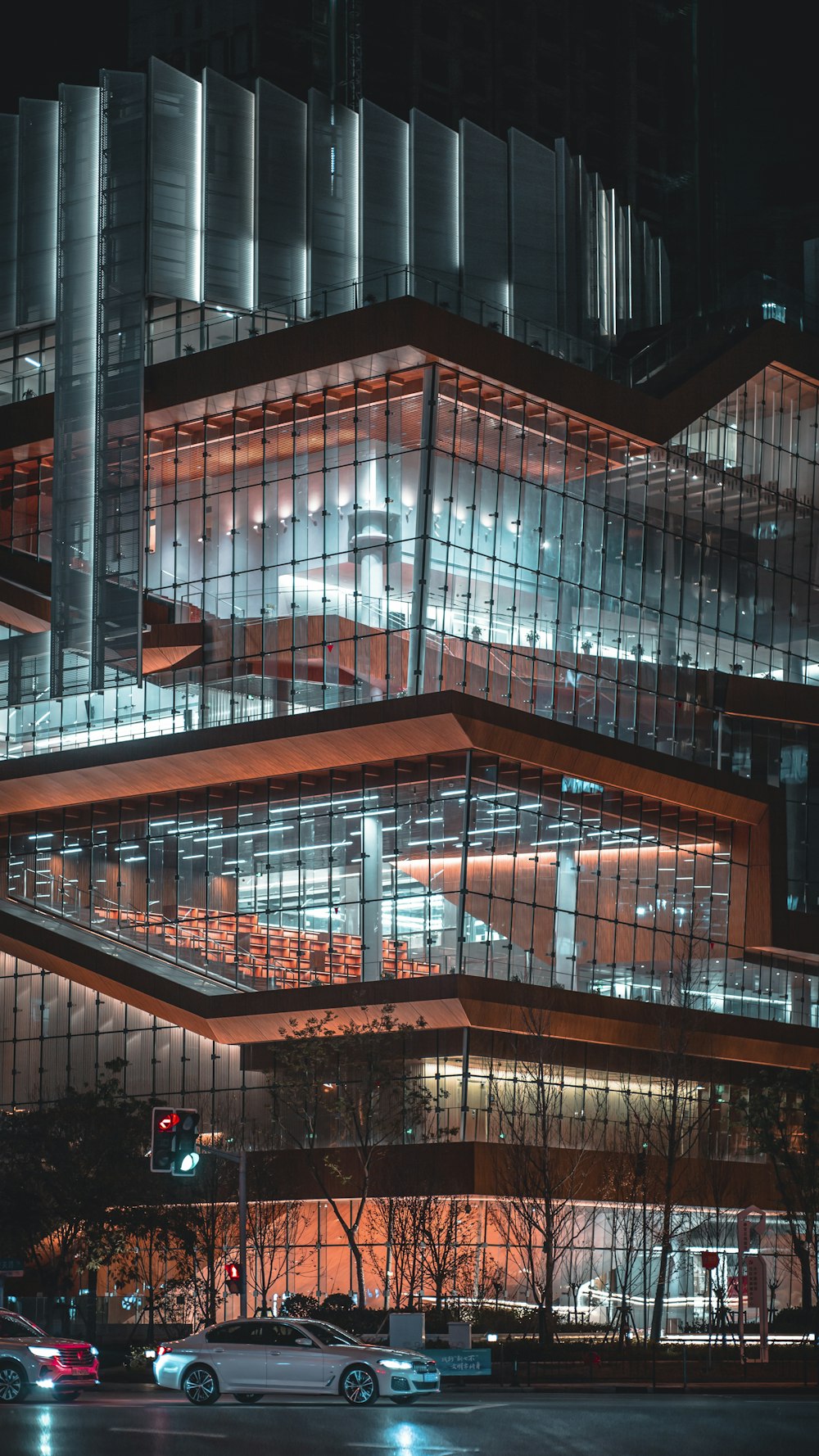 a building with glass windows