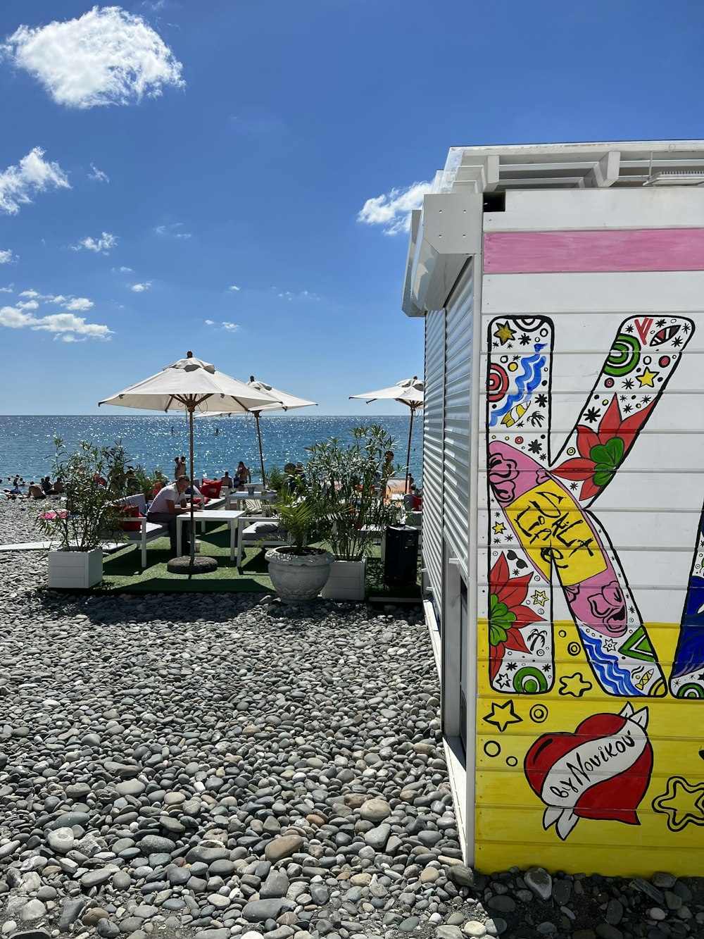 a food cart on a beach