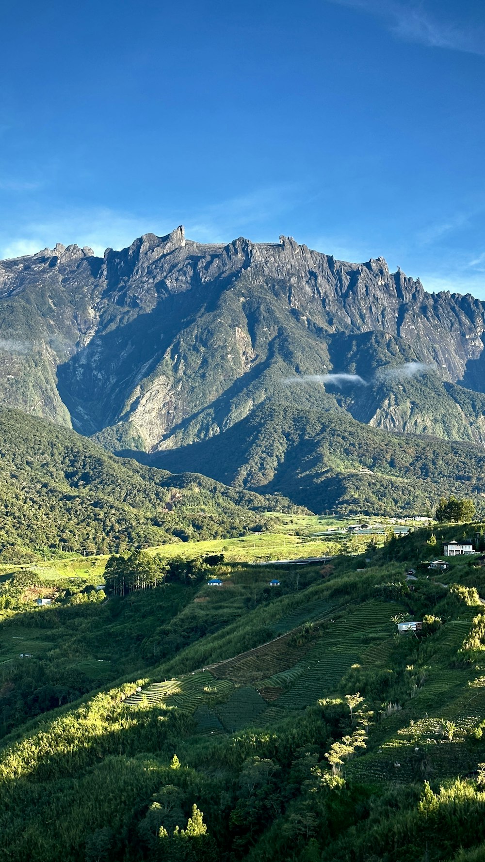 a valley between mountains